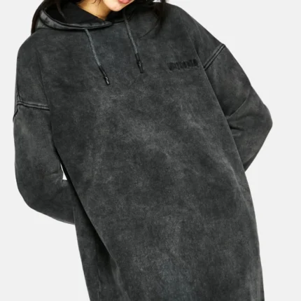 Aelin Sword Applique Hooded Sweater Dress Black