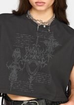 Alana Tie Side Graphic Crop Top f