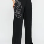 Cleo Phoenix Print Wide Leg Denim Jeans