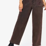Echo Autumnal Leaf Embroidered Pocket Detail Cropped Jeans