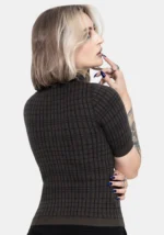 Glenna Check Knit Top ft