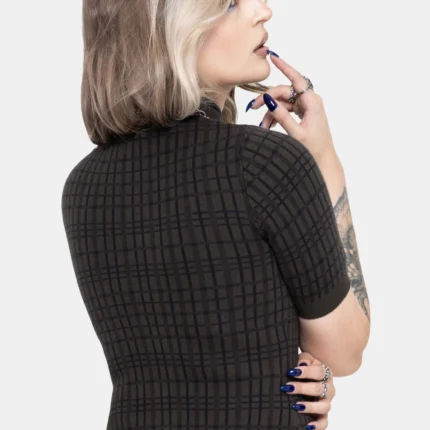 Glenna Check Knit Top ft