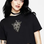 Hawkmoth Graphic Print Boxy Crop Tee
