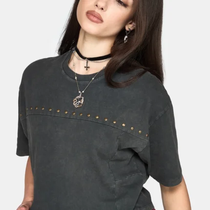 Jaydan Studded Crop Boxy T Shirt