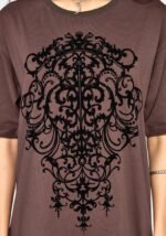 Leucosia Lace Trim Graphic T Shirt Dress g