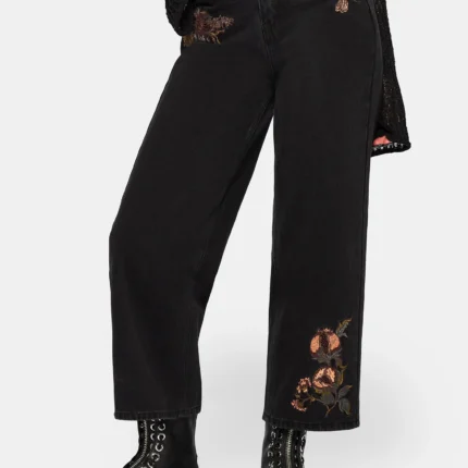 Poison Eden Embroidered Denim Culotte