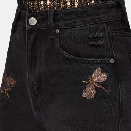 Poison Eden Embroidered Denim Culotte f