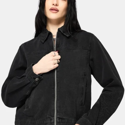 Selin Embroidered Boxy Denim Jacket g