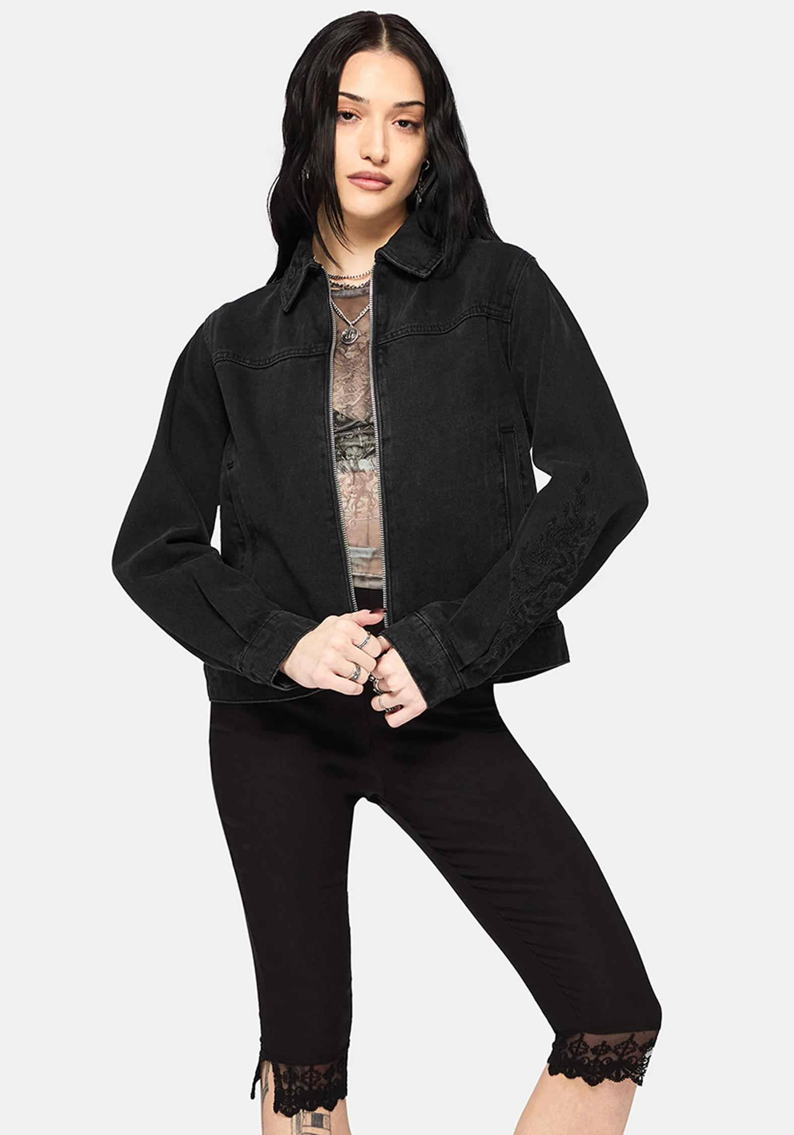 Selin Embroidered Boxy Denim Jacket Selin Embroidered Boxy Denim Jacket