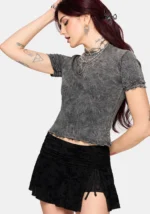 TO4158 STORIRIBBEDSHORTSLEEVET SHIRT BLACK5150