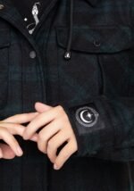 Trellis Hooded Pocket Wool Blend Check Shacket g
